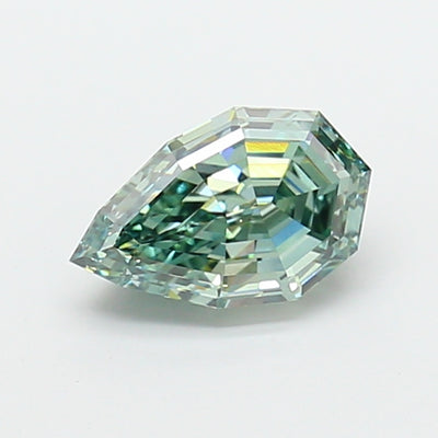 2.02 carat fancy vivid green pear lab grown diamond VVS2 clarity
