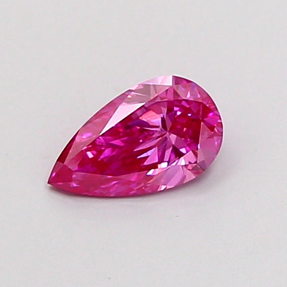0.43 carat fancy vivid pink pear lab grown diamond VVS2 clarity