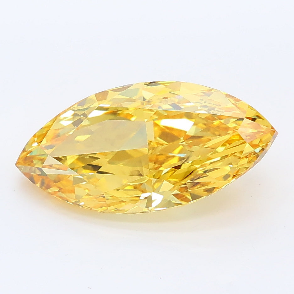 3.02 carat fancy yellow marquise lab grown diamond VS2 clarity