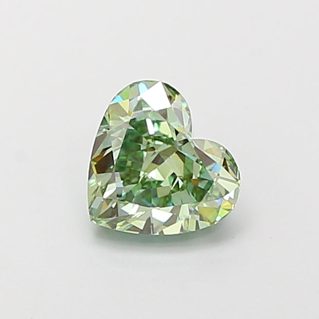 1.01 carat fancy vivid green heart lab grown diamond VS1 clarity