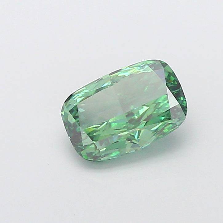 1.98 carat fancy vivid green cushion lab grown diamond VS1 clarity