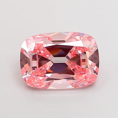 2.02 carat fancy intense pink old mine cushion lab grown diamond VS1 clarity