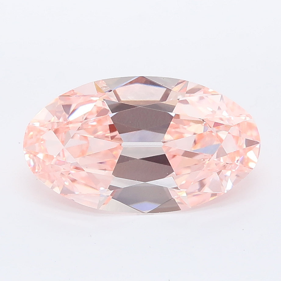 2.62 carat fancy vivid pink moval lab grown diamond VS1 clarity