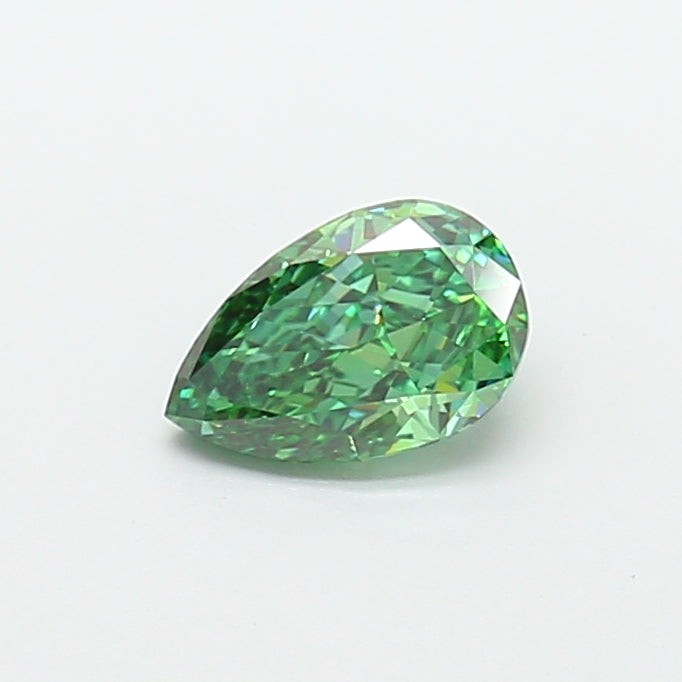 1.15 carat fancy vivid green pear lab grown diamond VVS2 clarity