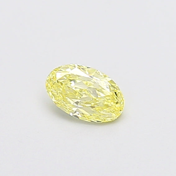0.33 carat fancy intense yellow oval lab grown diamond VVS1 clarity