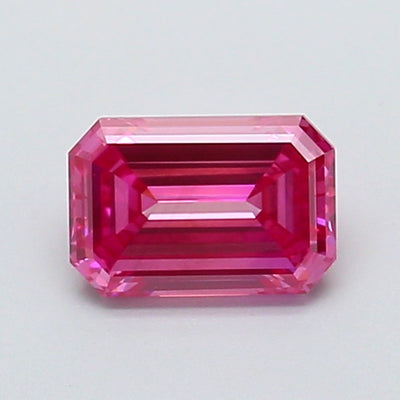 0.80 carat fancy vivid pink emerald lab grown diamond VVS2 clarity