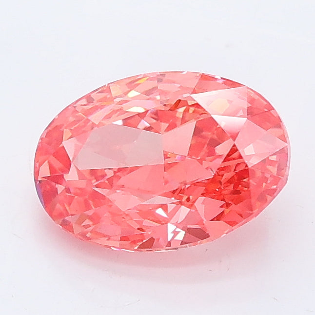 1.70 carat fancy vivid pink oval lab grown diamond SI1 clarity