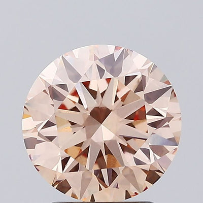 2.70 carat fancy brownish pink round lab grown diamond VVS2 clarity