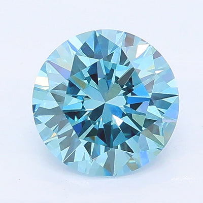 0.90 carat fancy vivid blue round lab grown diamond VVS2 clarity