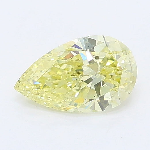 0.42 carat fancy intense yellow pear lab grown diamond SI1 clarity