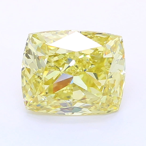 1.51 carat fancy intense yellow cushion lab grown diamond VS1 clarity