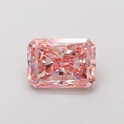 1.05 carat fancy intense pink radiant lab grown diamond VS1 clarity