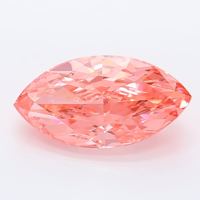 2.52 carat fancy vivid pink marquise lab grown diamond VS1 clarity