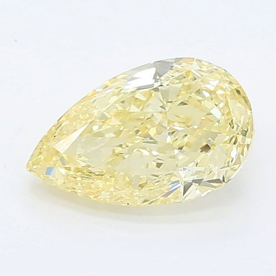 0.80 carat fancy yellow pear lab grown diamond VS1 clarity