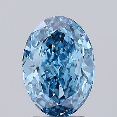 2.27 carat fancy vivid blue oval lab grown diamond VS2 clarity