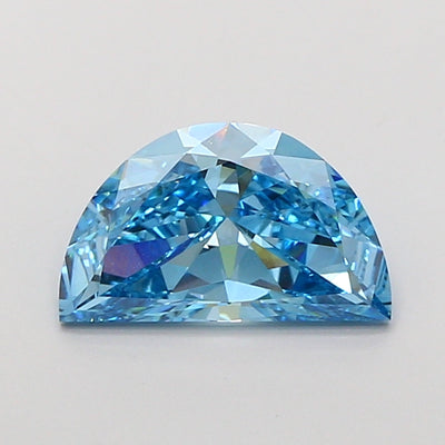 2.11 carat fancy vivid blue half moon lab grown diamond VS1 clarity
