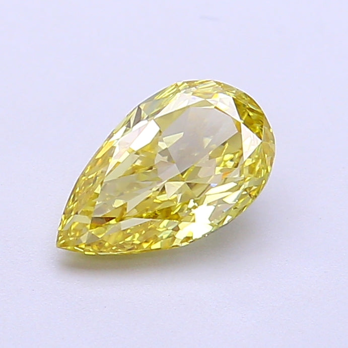 0.96 carat fancy intense yellow pear lab grown diamond VVS2 clarity