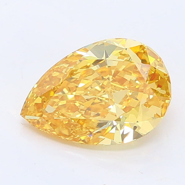 1.06 carat fancy intense yellow pear lab grown diamond VVS2 clarity
