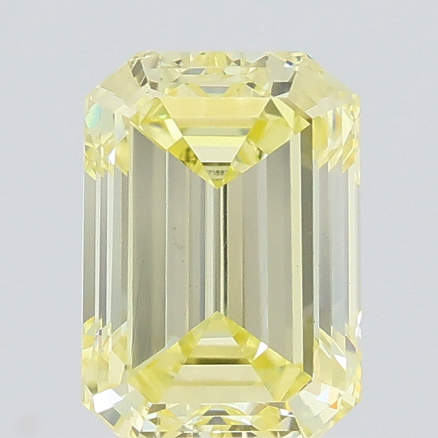 0.78 carat fancy light yellow emerald lab grown diamond VVS2 clarity