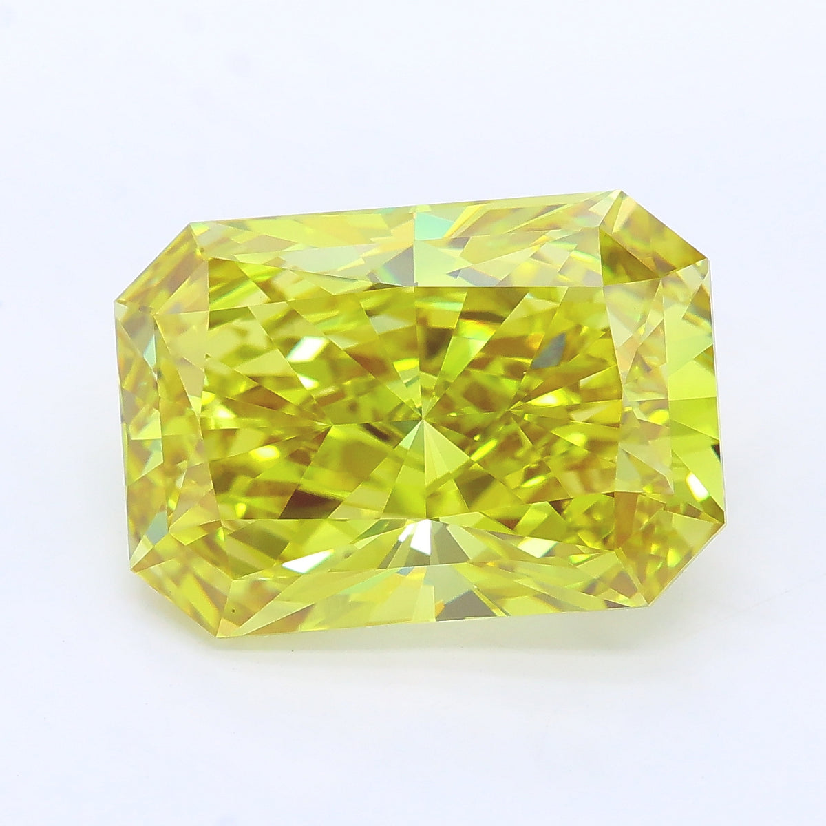 7.27 carat fancy vivid yellow radiant lab grown diamond VVS2 clarity