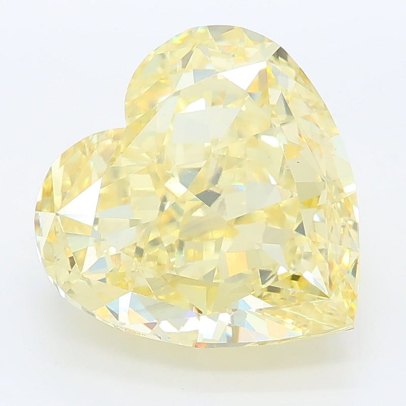 5.51 carat fancy intense yellow heart lab grown diamond VS1 clarity