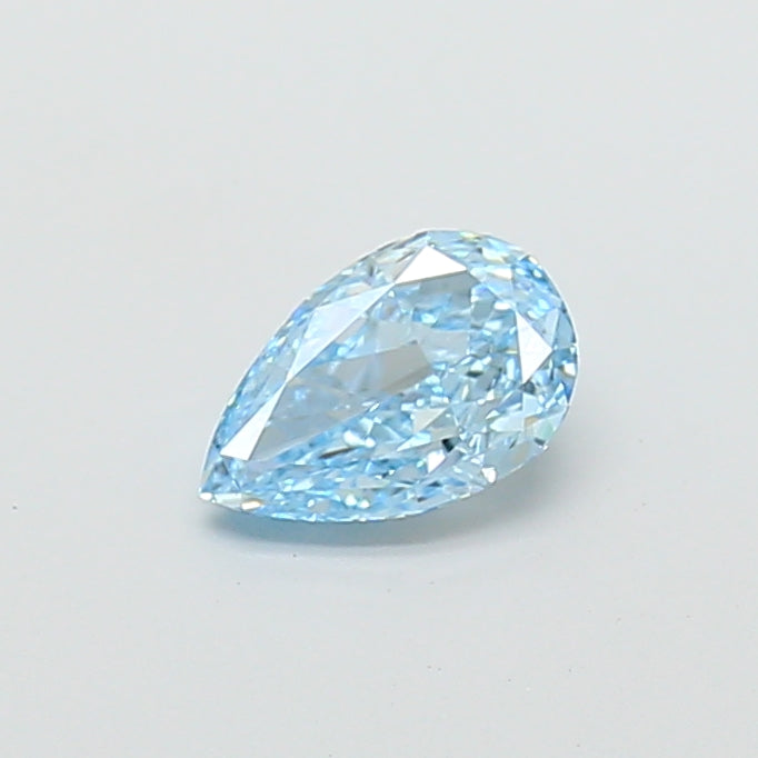 1.08 carat fancy vivid blue pear lab grown diamond VS1 clarity