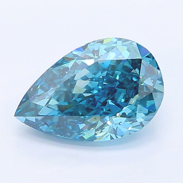 1.05 carat fancy vivid blue pear lab grown diamond VS2 clarity