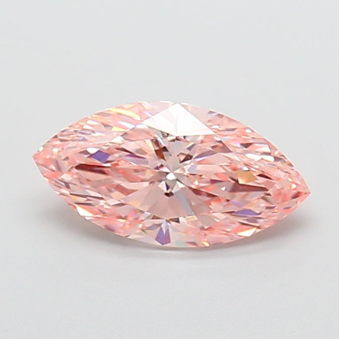 2.03 carat fancy intense pink marquise lab grown diamond VVS2 clarity