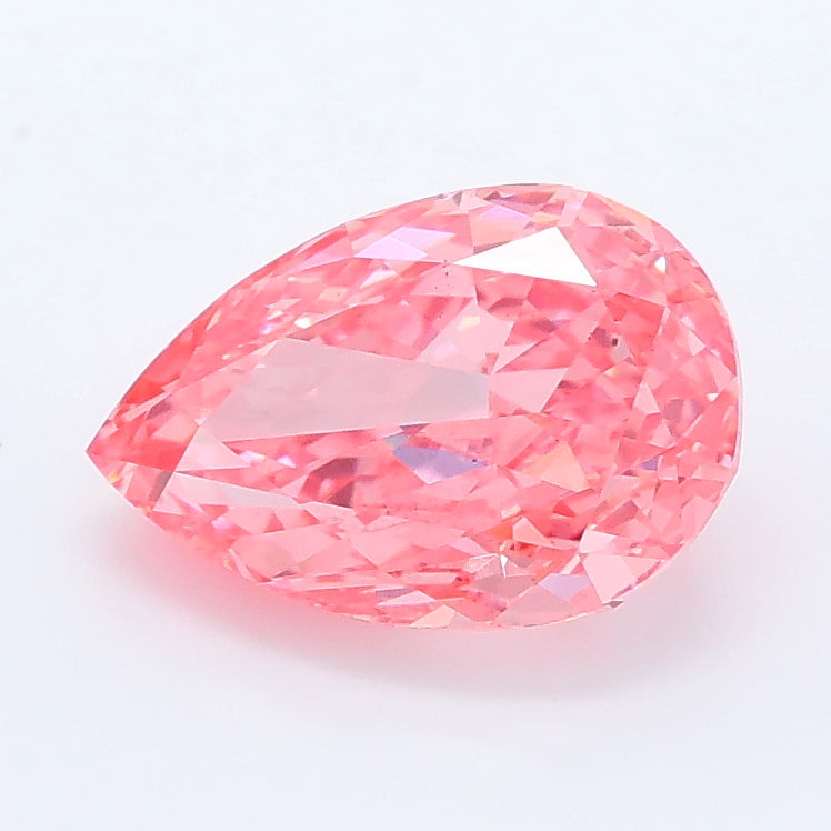 1.72 carat fancy vivid pink pear lab grown diamond VS2 clarity