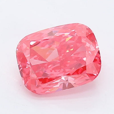 1.02 carat fancy vivid pink cushion lab grown diamond VVS2 clarity