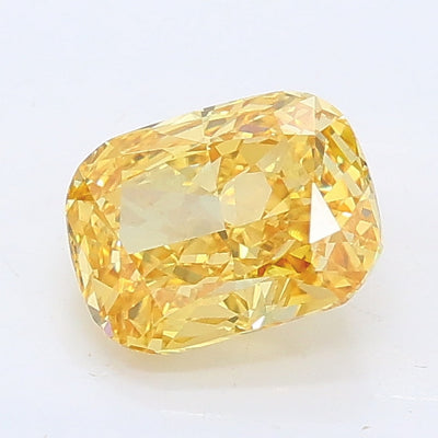 1.02 carat fancy intense yellow cushion lab grown diamond VS1 clarity