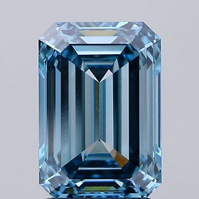 2.12 carat fancy vivid blue emerald lab grown diamond VS1 clarity