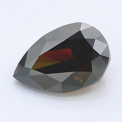 1.01 carat fancy gray green pear lab grown diamond VS1 clarity