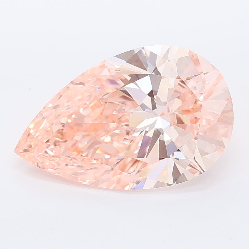2.59 carat fancy vivid pink pear lab grown diamond VVS2 clarity
