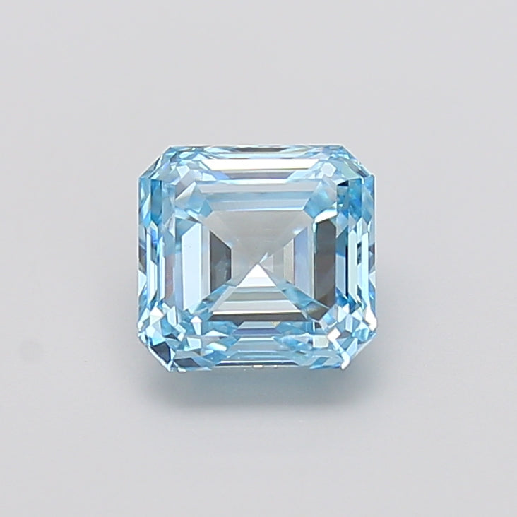 2.01 carat fancy intense blue asscher lab grown diamond VVS2 clarity