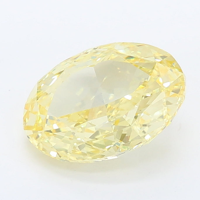 2.14 carat fancy intense yellow oval lab grown diamond VS1 clarity