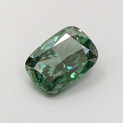 1.53 carat fancy vivid green cushion lab grown diamond VVS2 clarity