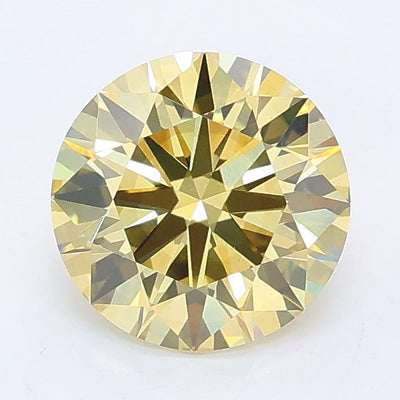 1.29 carat fancy yellow round lab grown diamond VS2 clarity