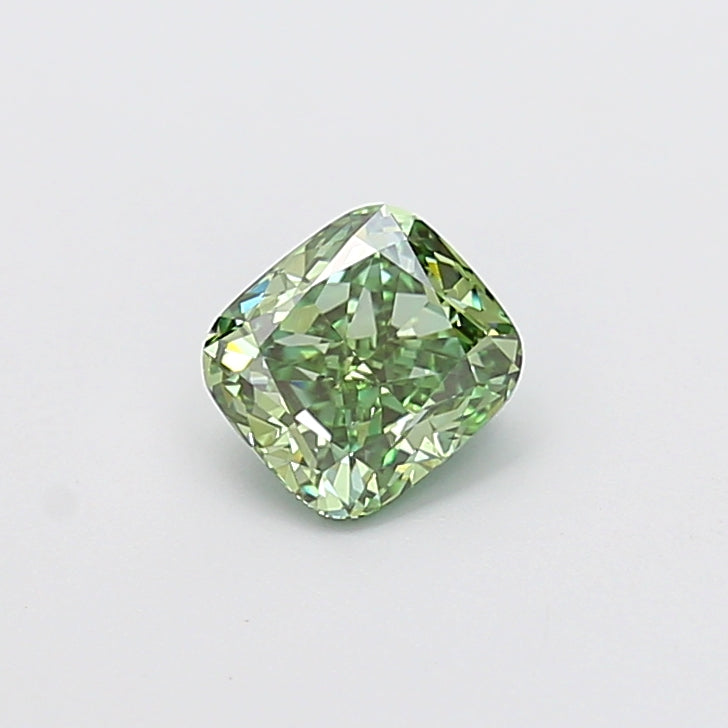 1.00 carat fancy vivid green cushion lab grown diamond VS1 clarity