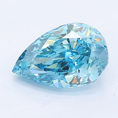 1.00 carat fancy vivid blue pear lab grown diamond VS2 clarity