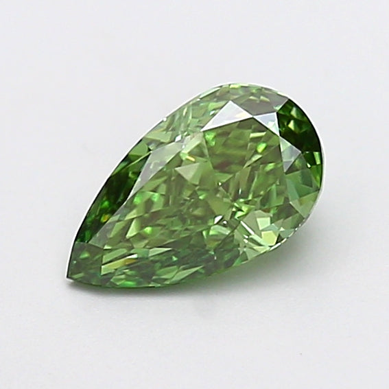 1.07 carat fancy vivid green pear lab grown diamond VS1 clarity
