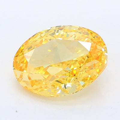 2.01 carat fancy vivid yellow oval lab grown diamond VS1 clarity