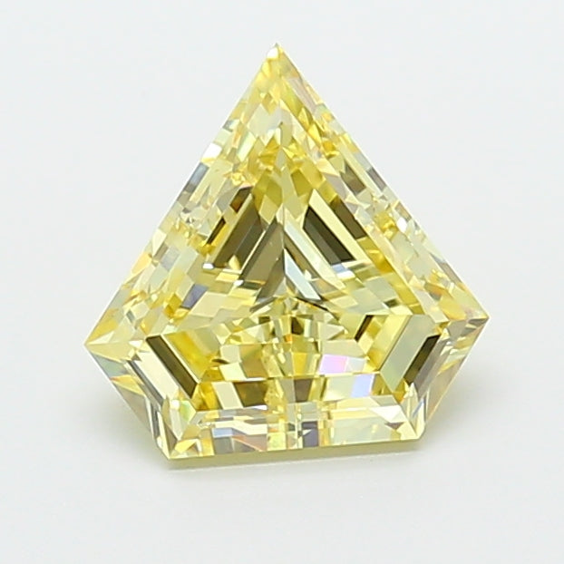 2.03 carat fancy yellow pentagon lab grown diamond VS1 clarity