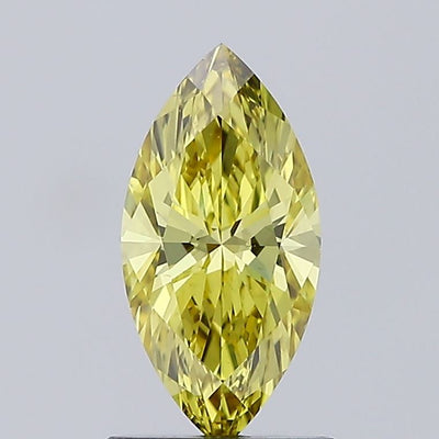 0.93 carat fancy intense yellow marquise lab grown diamond VS1 clarity