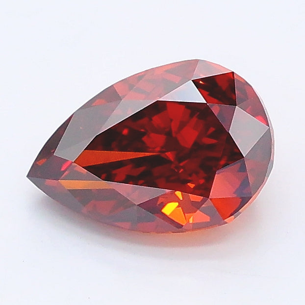 1.26 carat fancy brownish orange pear lab grown diamond VVS2 clarity