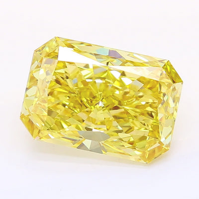 2.55 carat fancy intense yellow radiant lab grown diamond VVS2 clarity