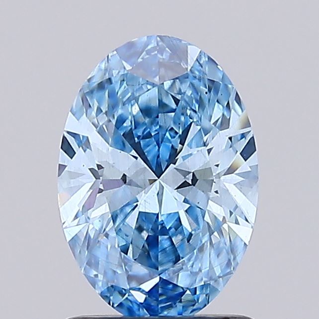 1.20 carat fancy vivid blue oval lab grown diamond VS2 clarity