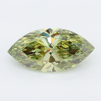 1.55 carat fancy vivid green marquise lab grown diamond VVS2 clarity