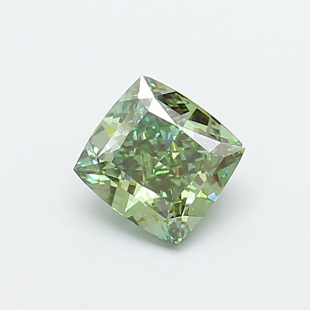 1.01 carat fancy vivid green cushion lab grown diamond VS1 clarity