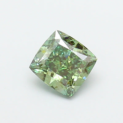 1.01 carat fancy vivid green cushion lab grown diamond VS1 clarity